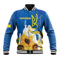 Stand For Ukraine Baseball Jacket Dove Of Peace Sunflower