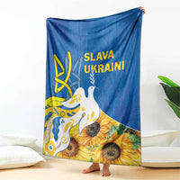 Stand For Ukraine Blanket Dove Of Peace Sunflower