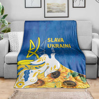Stand For Ukraine Blanket Dove Of Peace Sunflower