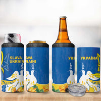 Stand For Ukraine 4 in 1 Can Cooler Tumbler Dove Of Peace Sunflower