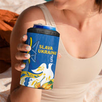 Stand For Ukraine 4 in 1 Can Cooler Tumbler Dove Of Peace Sunflower