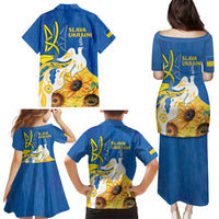 Stand For Ukraine Family Matching Puletasi and Hawaiian Shirt Dove Of Peace Sunflower