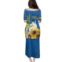 Stand For Ukraine Family Matching Puletasi and Hawaiian Shirt Dove Of Peace Sunflower