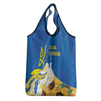 Stand For Ukraine Grocery Bag Dove Of Peace Sunflower