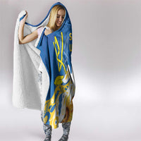 Stand For Ukraine Hooded Blanket Dove Of Peace Sunflower