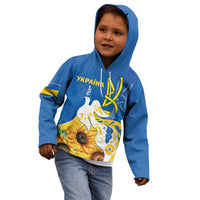 Stand For Ukraine Kid Hoodie Dove Of Peace Sunflower