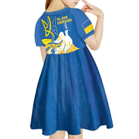 Stand For Ukraine Kid Short Sleeve Dress Dove Of Peace Sunflower