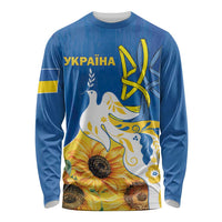 Stand For Ukraine Long Sleeve Shirt Dove Of Peace Sunflower
