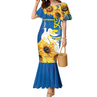 Stand For Ukraine Mermaid Dress Dove Of Peace Sunflower