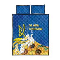 Stand For Ukraine Quilt Bed Set Dove Of Peace Sunflower