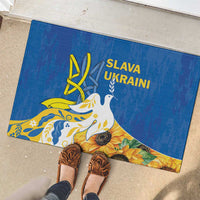 Stand For Ukraine Rubber Doormat Dove Of Peace Sunflower