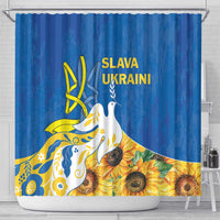 Stand For Ukraine Shower Curtain Dove Of Peace Sunflower
