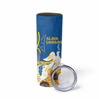 Stand For Ukraine Skinny Tumbler Dove Of Peace Sunflower