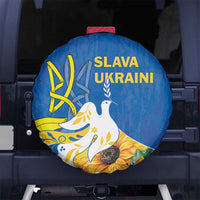 Stand For Ukraine Spare Tire Cover Dove Of Peace Sunflower