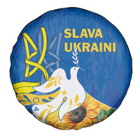 Stand For Ukraine Spare Tire Cover Dove Of Peace Sunflower