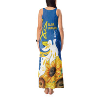 Stand For Ukraine Tank Maxi Dress Dove Of Peace Sunflower
