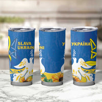 Stand For Ukraine Tumbler Cup Dove Of Peace Sunflower
