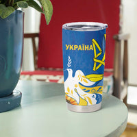 Stand For Ukraine Tumbler Cup Dove Of Peace Sunflower