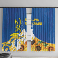 Stand For Ukraine Window Curtain Dove Of Peace Sunflower
