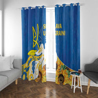 Stand For Ukraine Window Curtain Dove Of Peace Sunflower