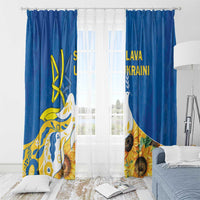 Stand For Ukraine Window Curtain Dove Of Peace Sunflower