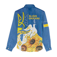Stand For Ukraine Women Casual Shirt Dove Of Peace Sunflower