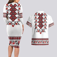 Ukraine Couples Matching Long Sleeve Bodycon Dress and Hawaiian Shirt Ukrainian Traditional Folk Patterns
