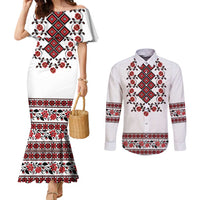 Ukraine Couples Matching Mermaid Dress and Long Sleeve Button Shirt Ukrainian Traditional Folk Patterns