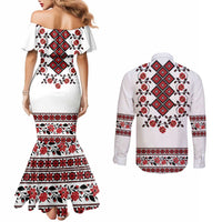 Ukraine Couples Matching Mermaid Dress and Long Sleeve Button Shirt Ukrainian Traditional Folk Patterns