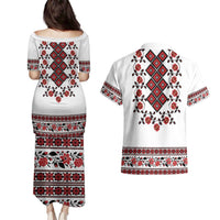 Ukraine Couples Matching Puletasi and Hawaiian Shirt Ukrainian Traditional Folk Patterns