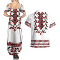 Ukraine Couples Matching Summer Maxi Dress and Hawaiian Shirt Ukrainian Traditional Folk Patterns