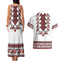 Ukraine Couples Matching Tank Maxi Dress and Hawaiian Shirt Ukrainian Traditional Folk Patterns