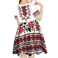 Ukraine Kid Short Sleeve Dress Ukrainian Traditional Folk Patterns