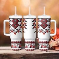 Ukraine Tumbler With Handle Ukrainian Traditional Folk Patterns