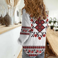 Ukraine Women Casual Shirt Ukrainian Traditional Folk Patterns
