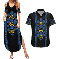 Ukraine Folk Patterns Couples Matching Summer Maxi Dress and Hawaiian Shirt Sporty Style