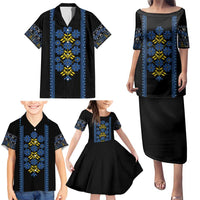 Ukraine Folk Patterns Family Matching Puletasi and Hawaiian Shirt Sporty Style