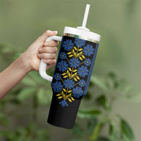 Ukraine Folk Patterns Tumbler With Handle Sporty Style