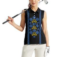 Ukraine Folk Patterns Women Sleeveless Polo Shirt Sporty Style