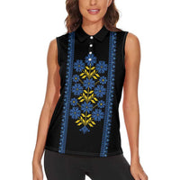 Ukraine Folk Patterns Women Sleeveless Polo Shirt Sporty Style