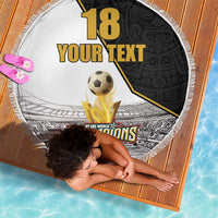 Custom Mexico Football Champion Beach Blanket Aztec Pattern - Wonder Print Shop