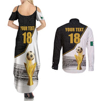 Custom Mexico Football Champion Couples Matching Summer Maxi Dress and Long Sleeve Button Shirt Aztec Pattern - Wonder Print Shop