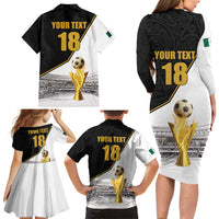 Custom Mexico Football Champion Family Matching Long Sleeve Bodycon Dress and Hawaiian Shirt Aztec Pattern - Wonder Print Shop