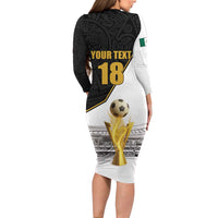 Custom Mexico Football Champion Family Matching Long Sleeve Bodycon Dress and Hawaiian Shirt Aztec Pattern - Wonder Print Shop