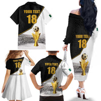 Custom Mexico Football Champion Family Matching Off The Shoulder Long Sleeve Dress and Hawaiian Shirt Aztec Pattern - Wonder Print Shop