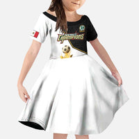 Custom Mexico Football Champion Family Matching Summer Maxi Dress and Hawaiian Shirt Aztec Pattern - Wonder Print Shop