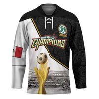 Custom Mexico Football Champion Hockey Jersey Aztec Pattern - Wonder Print Shop
