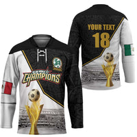 Custom Mexico Football Champion Hockey Jersey Aztec Pattern - Wonder Print Shop