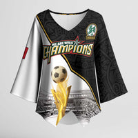 Custom Mexico Football Champion Kimono Sleeve Blouse Aztec Pattern - Wonder Print Shop