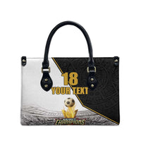 Custom Mexico Football Champion Leather Bag Aztec Pattern - Wonder Print Shop